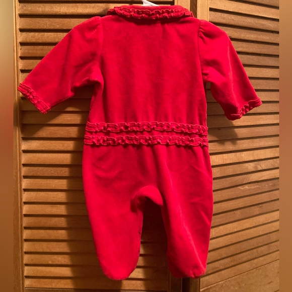 Cuddle Bear “Baby’s First Christmas” Red Velour Onesie - Picture 2 of 14
